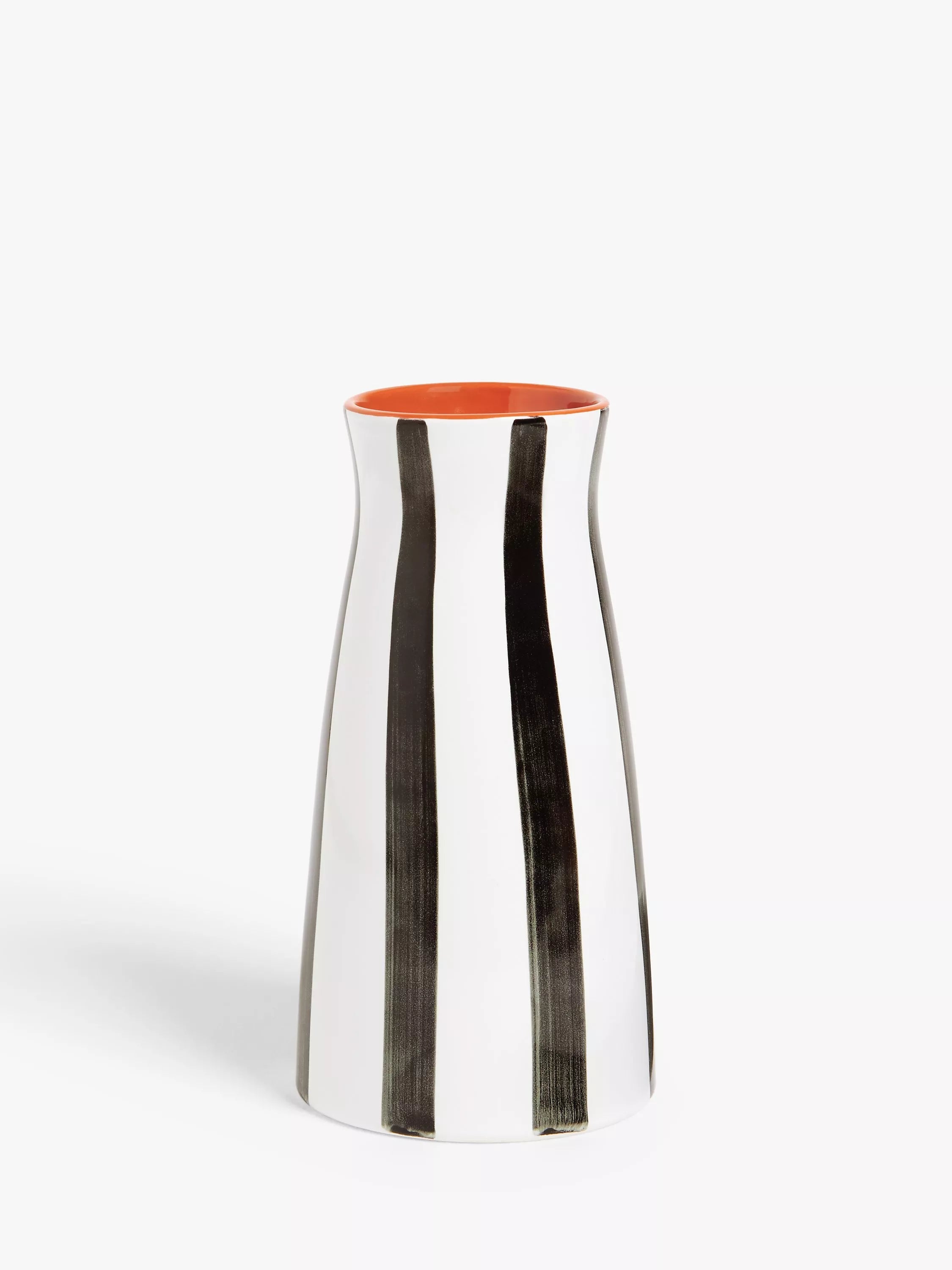 John Lewis hand-painted striped stoneware vase 21cm, UK version