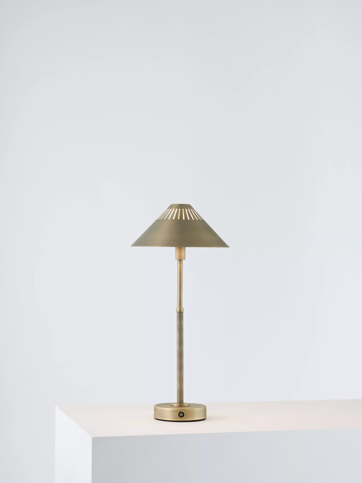 John Lewis Talbot rechargeable LED table lamp brass, imported from the UK