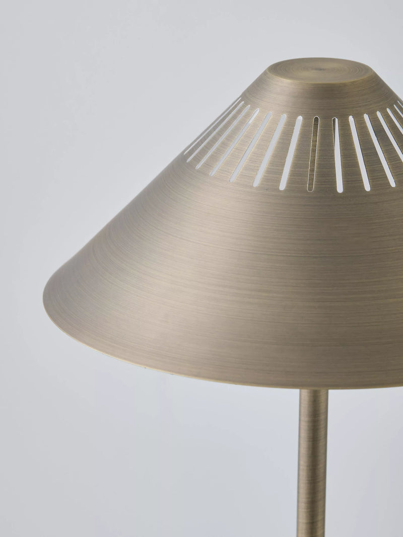 John Lewis Talbot rechargeable LED table lamp brass, imported from the UK