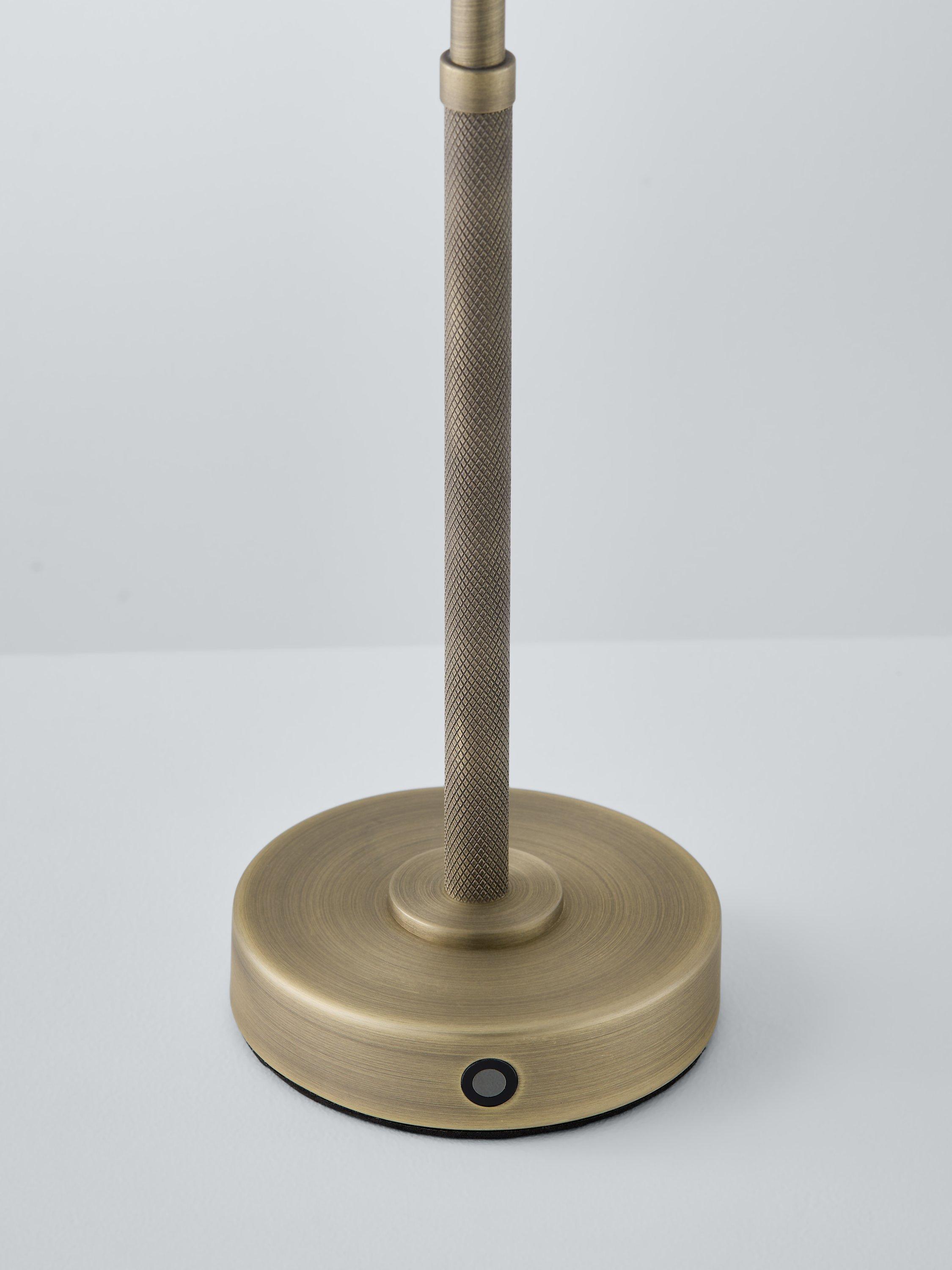 John Lewis Talbot rechargeable LED table lamp brass, imported from the UK