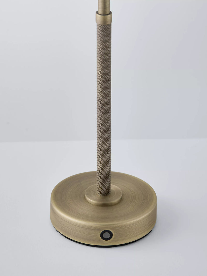 John Lewis Talbot rechargeable LED table lamp brass, imported from the UK
