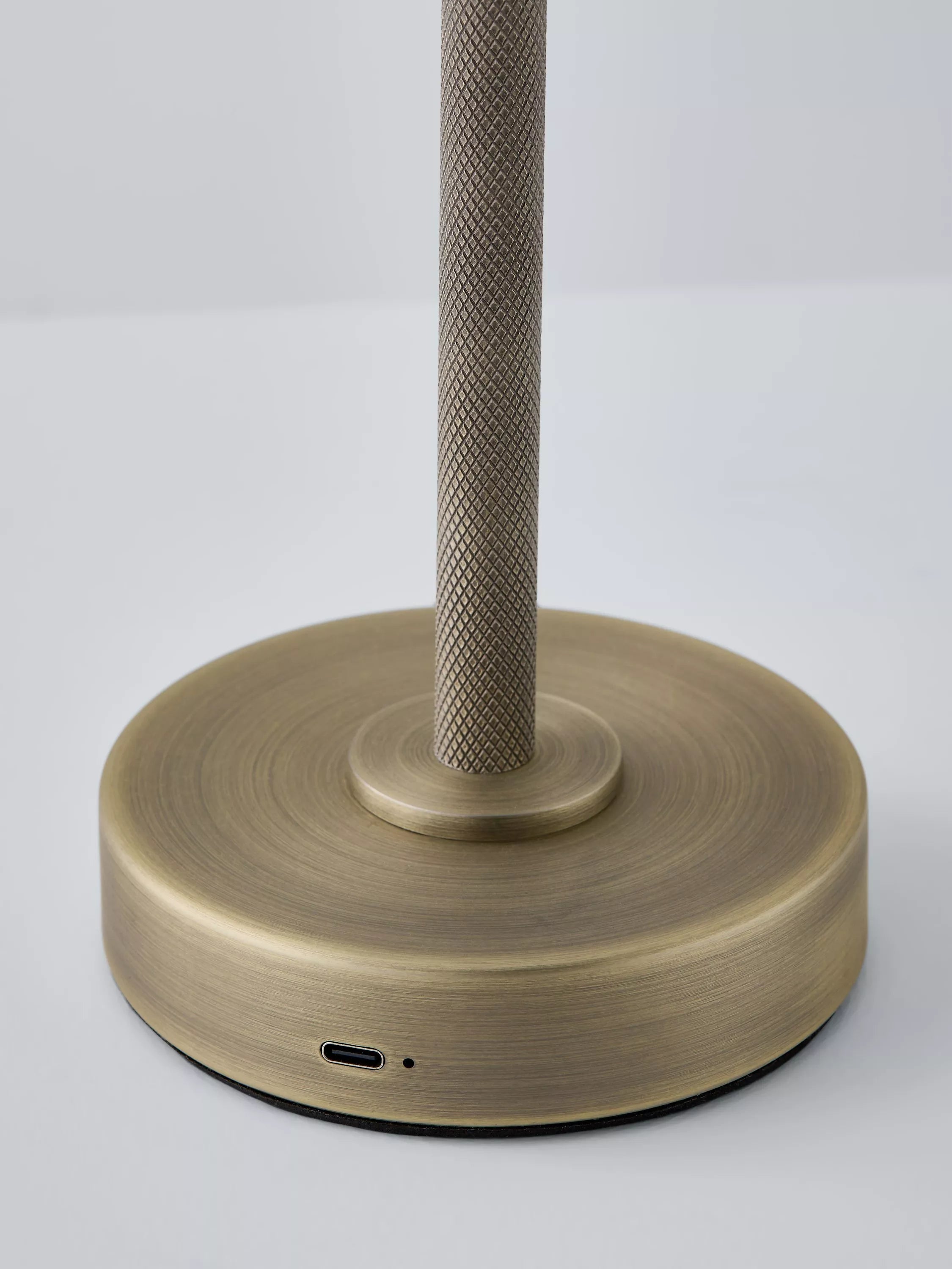 John Lewis Talbot rechargeable LED table lamp brass, imported from the UK