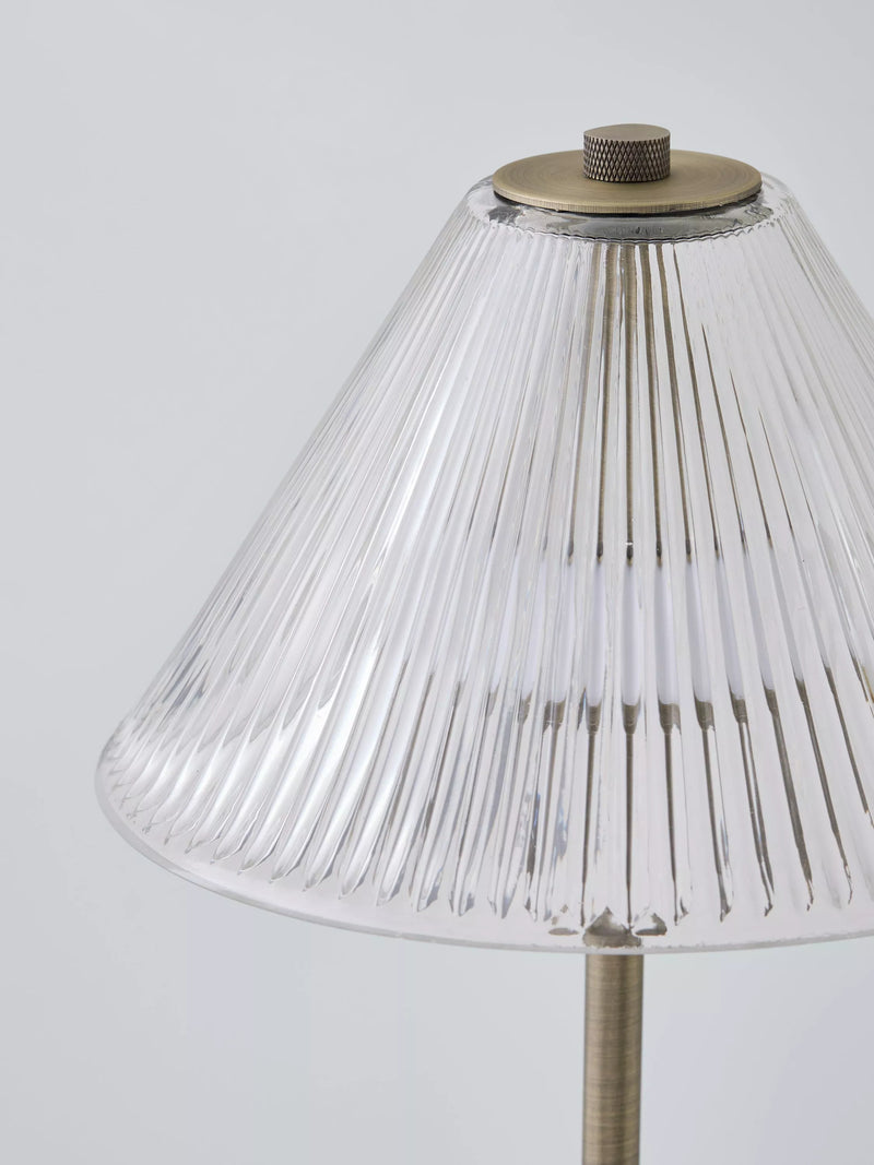 John Lewis rechargeable glass LED lamp brass finish small - British product