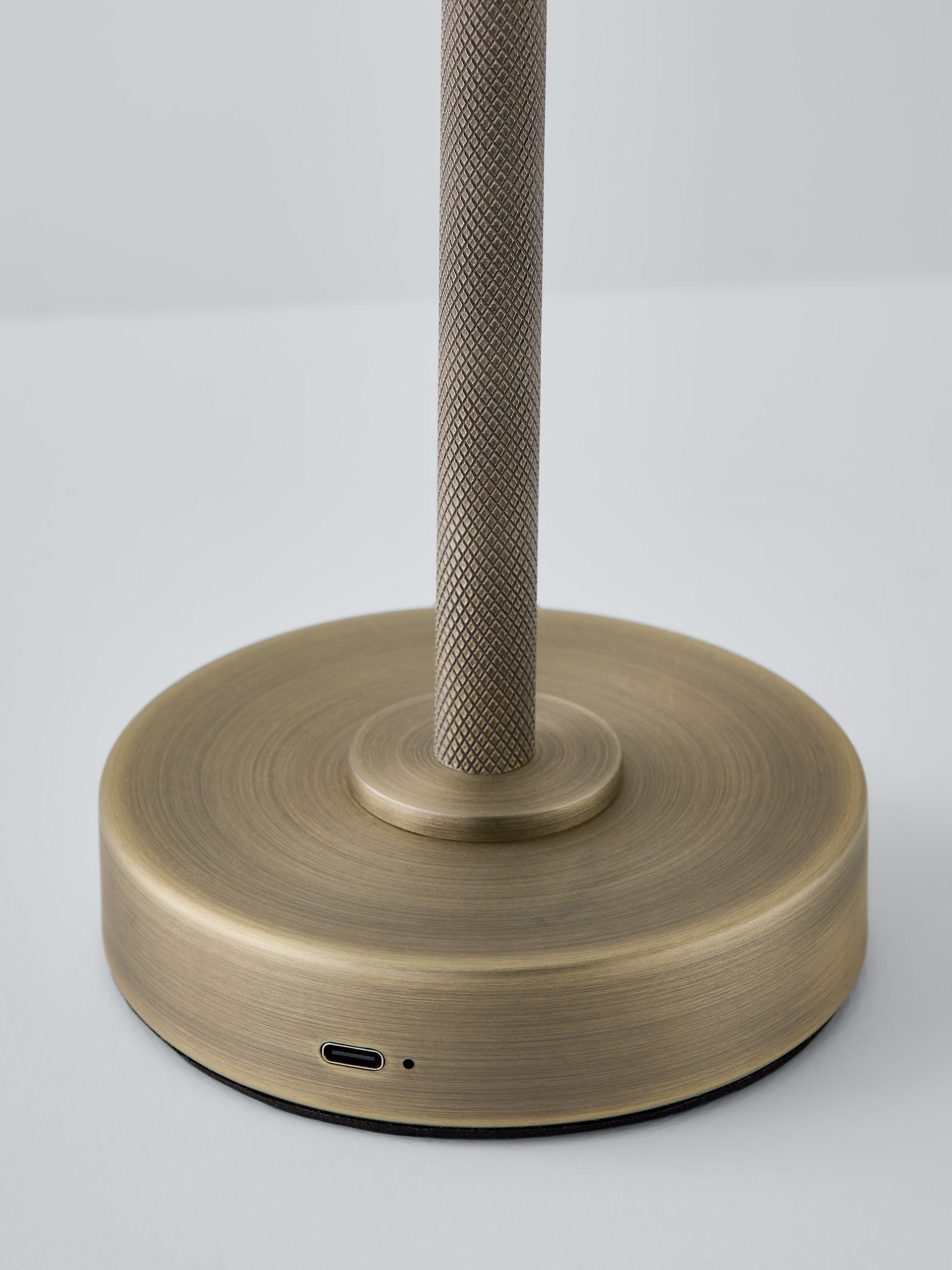 John Lewis rechargeable glass LED lamp brass finish small - British product