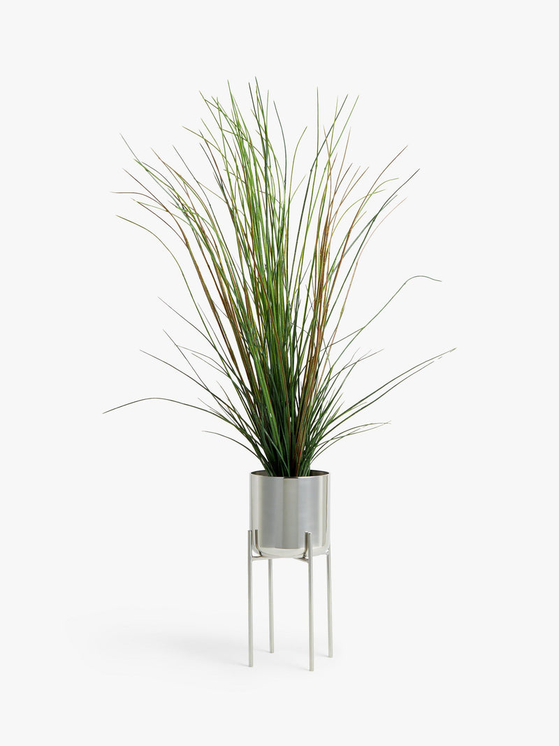 Jardinière John Lewis en acier inoxydable avec support argenté, importée du Royaume-Uni