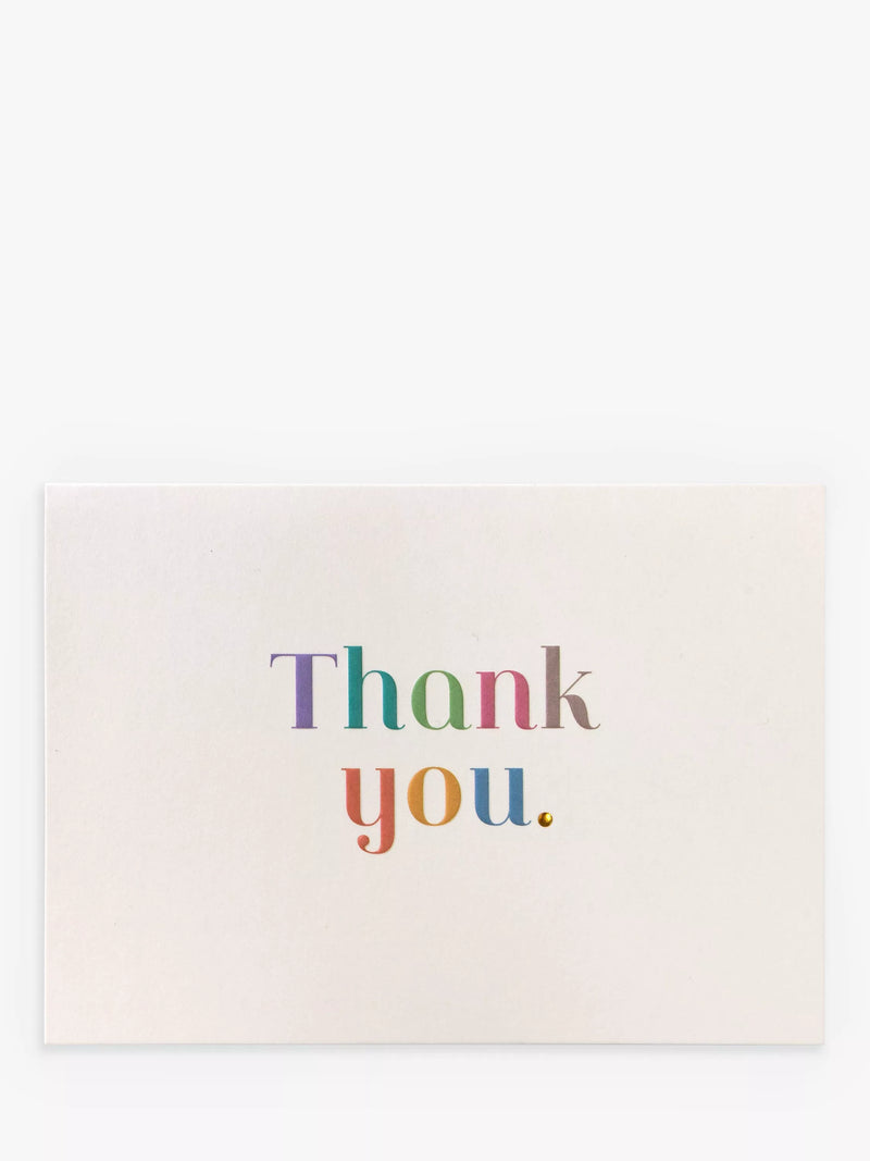 Portico rainbow thank you note cards pack of 10 - British product