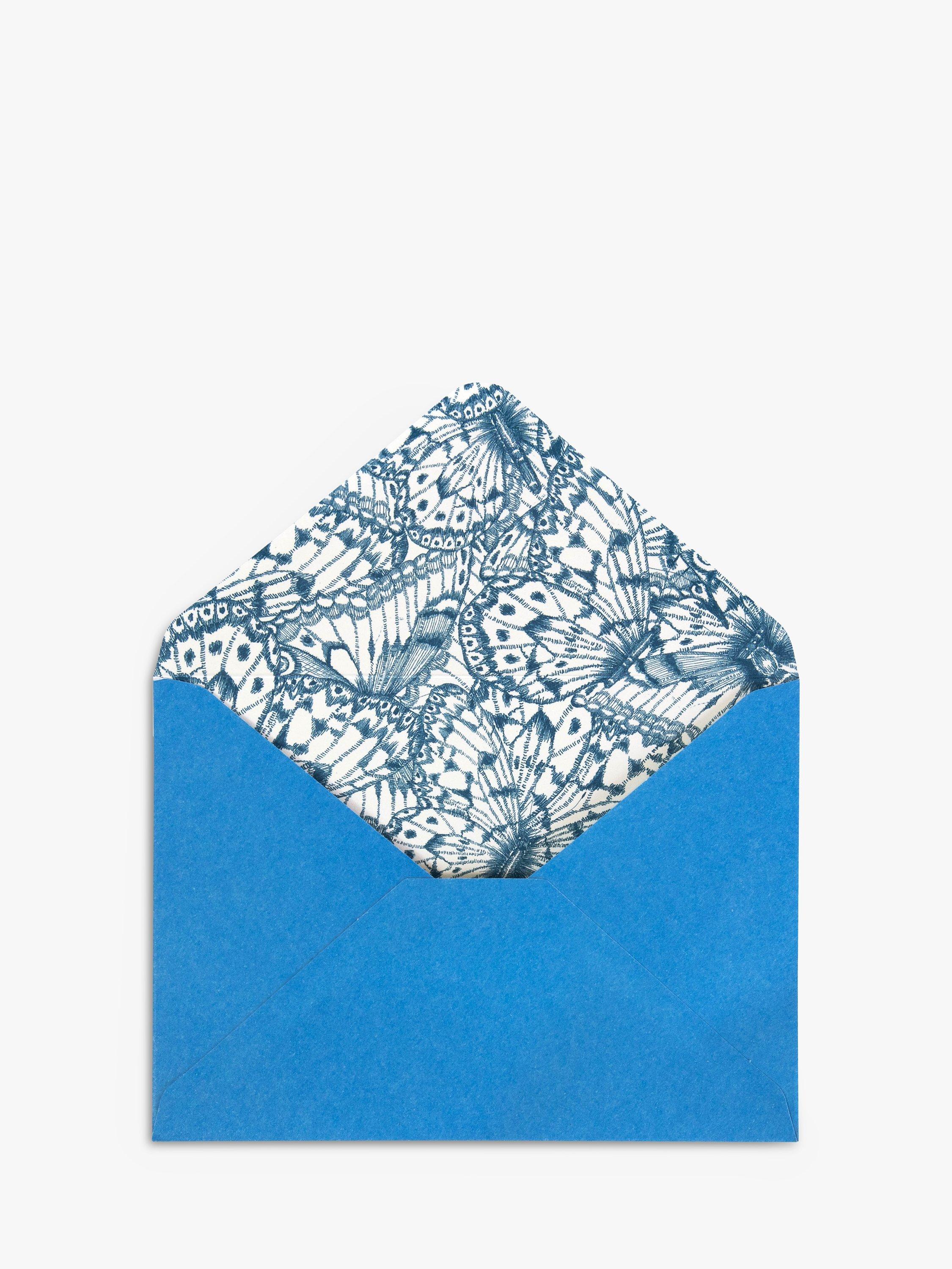 Portico blue butterfly note cards 10-pack, imported from the UK