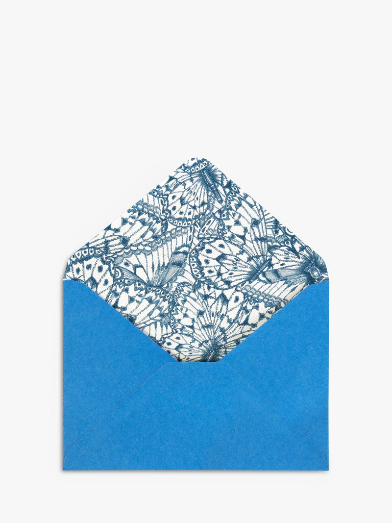 Portico blue butterfly note cards 10-pack, imported from the UK
