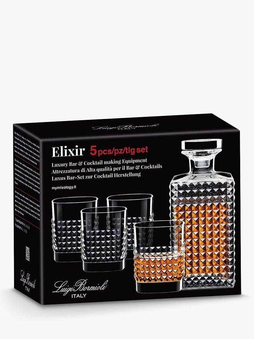 Luigi Bormioli Elixir whisky decanter and glasses gift set (British brand)