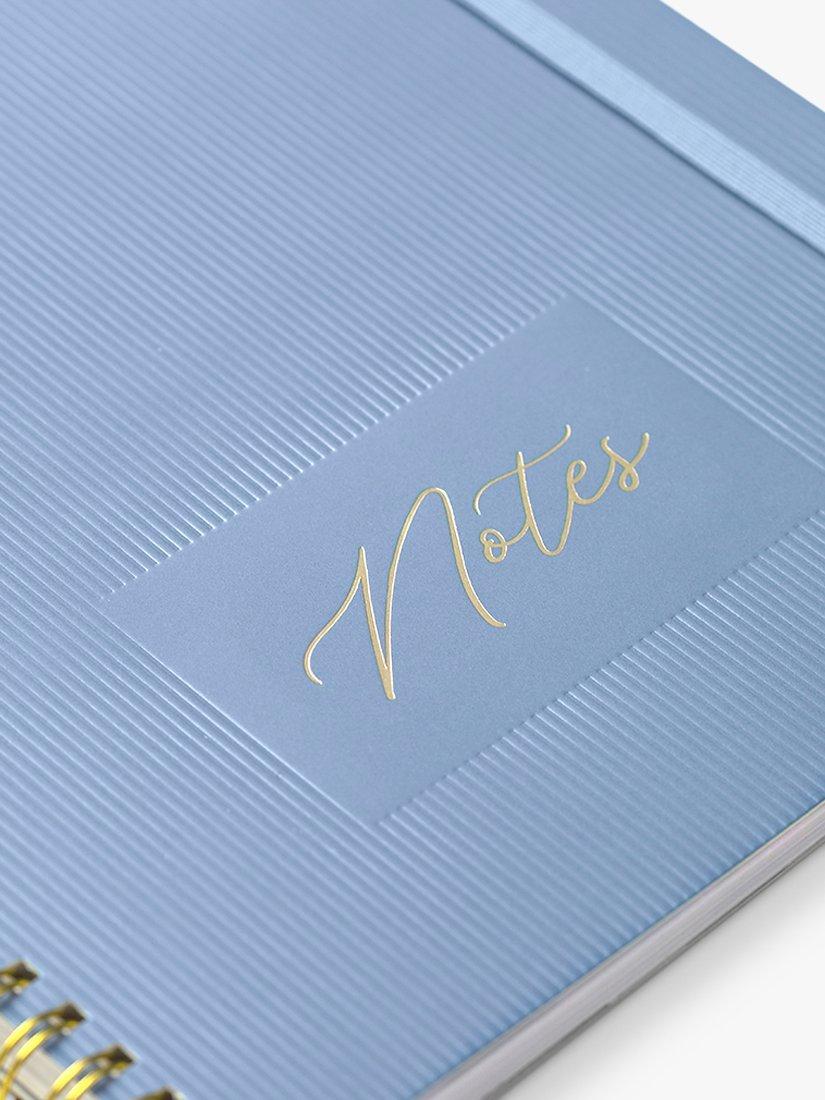 Carnet spirale Busy B rayé bleu, version UK
