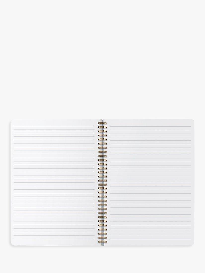 Carnet spirale Busy B rayé bleu, version UK