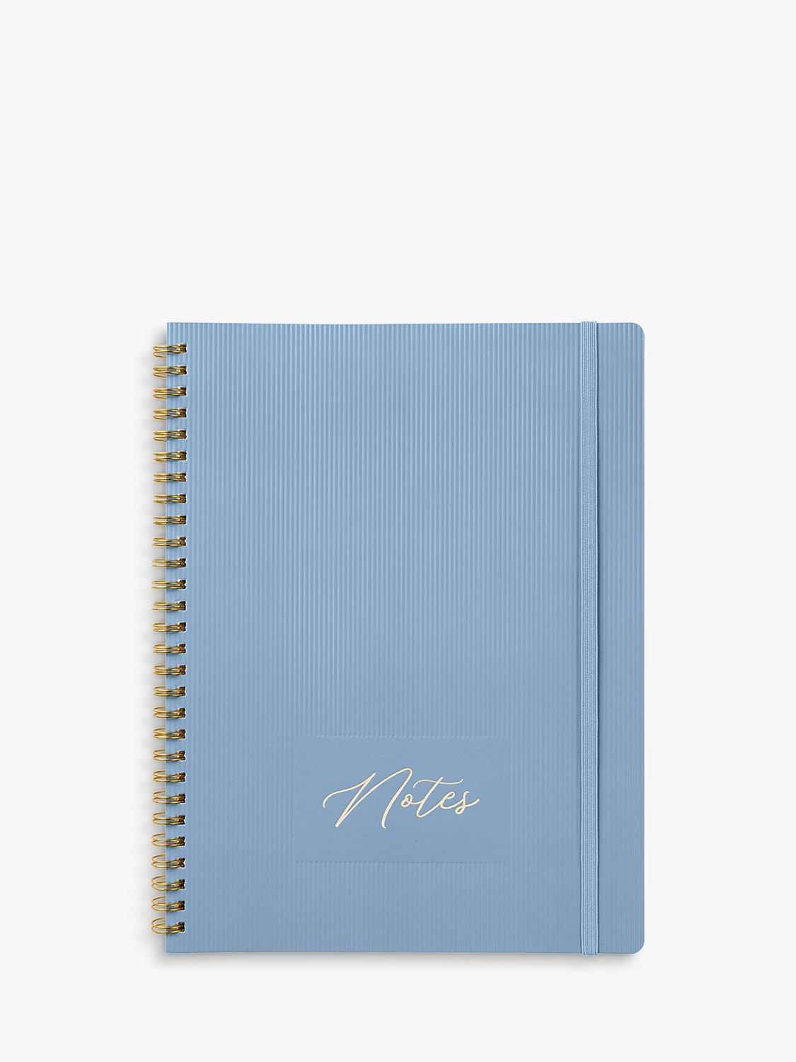 Carnet spirale Busy B rayé bleu, version UK