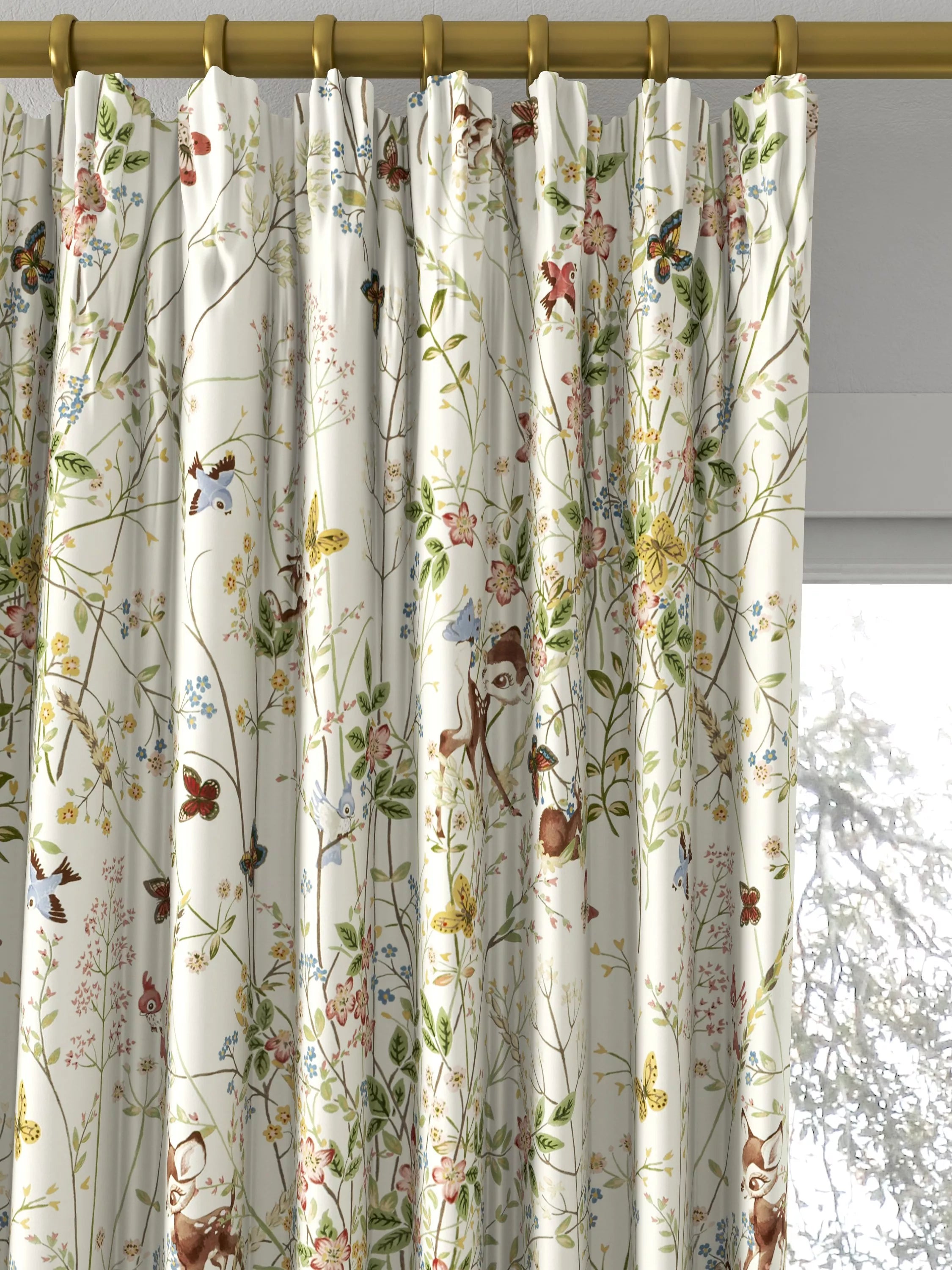 Disney Home x Sanderson Bambi curtains Sugared Almonds pattern, imported from the UK