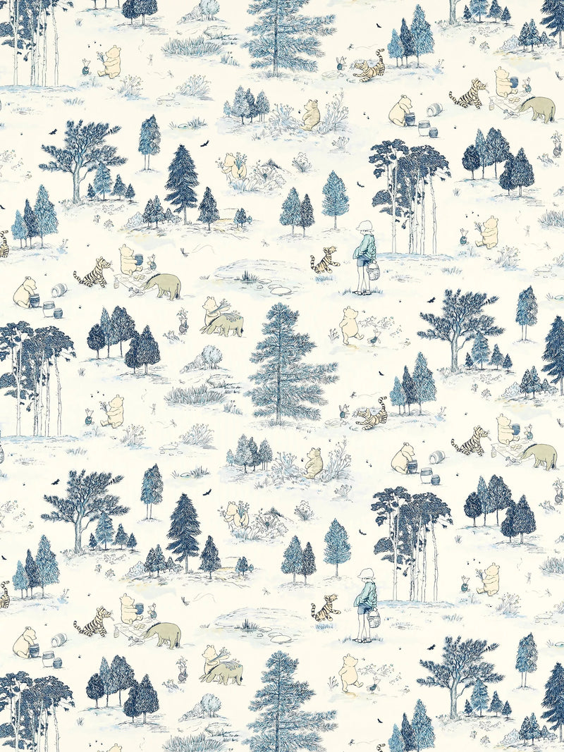 Disney Home x Sanderson Winnie Pooh curtains Bonbon Blue - British product
