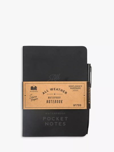 John Lewis Gentlemen's Hardware All Weather Waterproof Notebook Black Pocket Notebook- Buy online at McGrocer