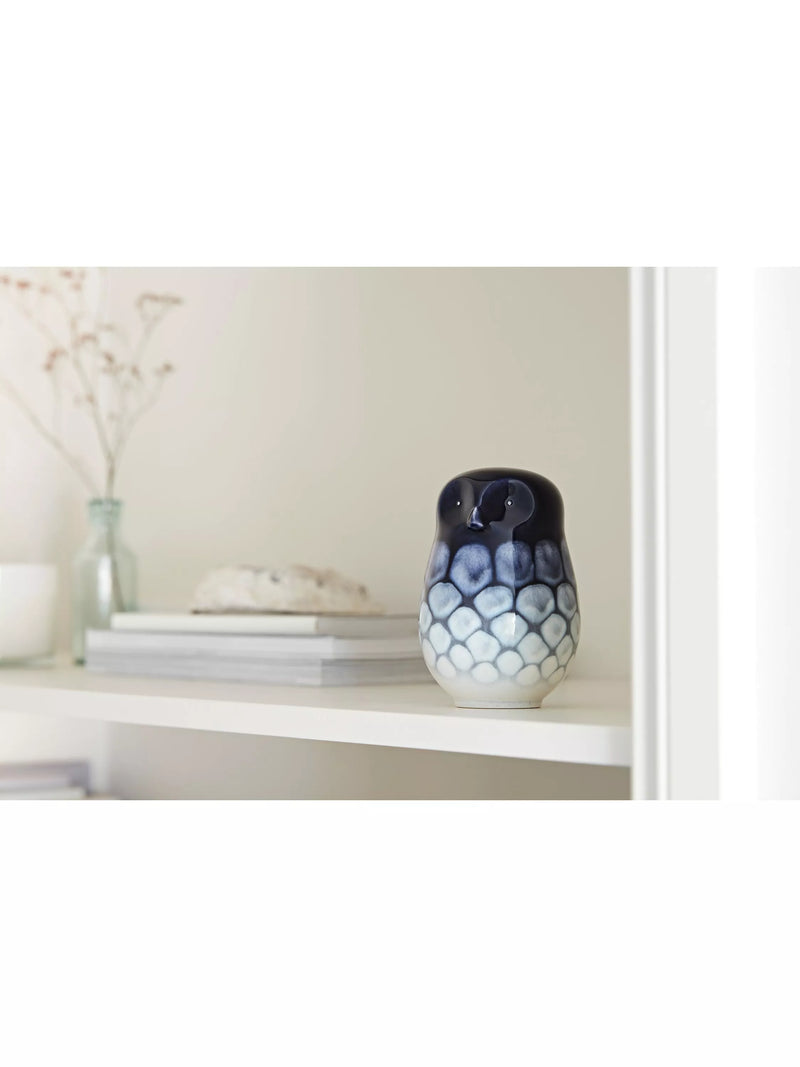 Poole Pottery Ocean earthenware owl ornament blue - British product