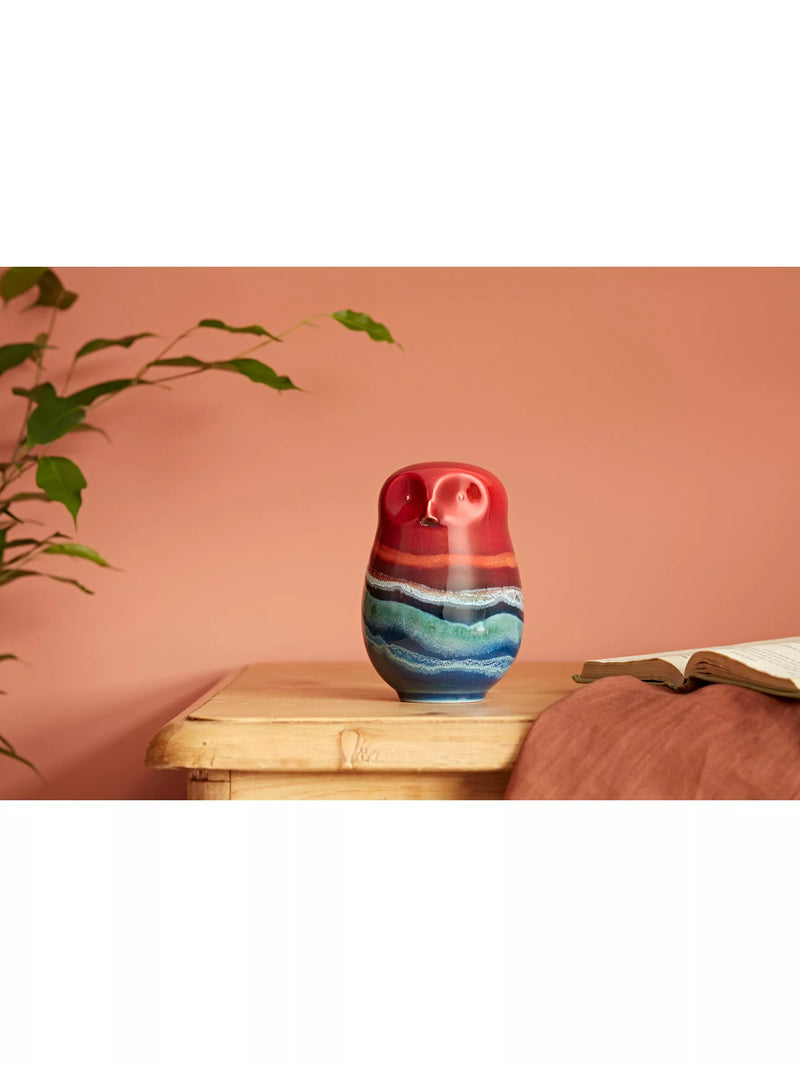 Poole Pottery owl ornament red, imported from the UK