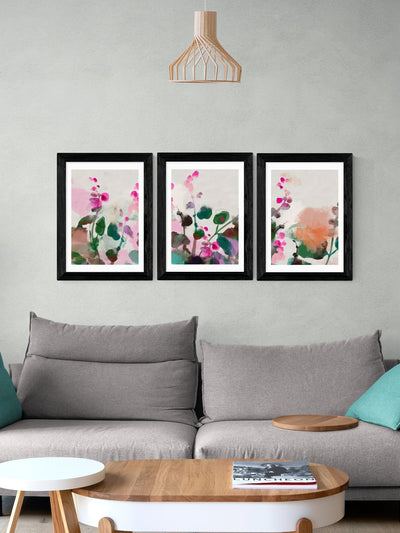 East End Prints Black Summerly Hollyhocks Wall Print Set by Ana Rut Bre