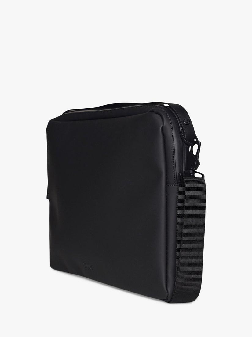 Rains black 15 inch laptop bag with padded sleeve, UK version