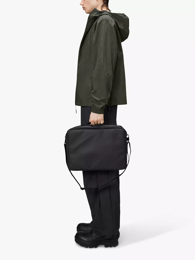 Rains black 15 inch laptop bag with padded sleeve, UK version