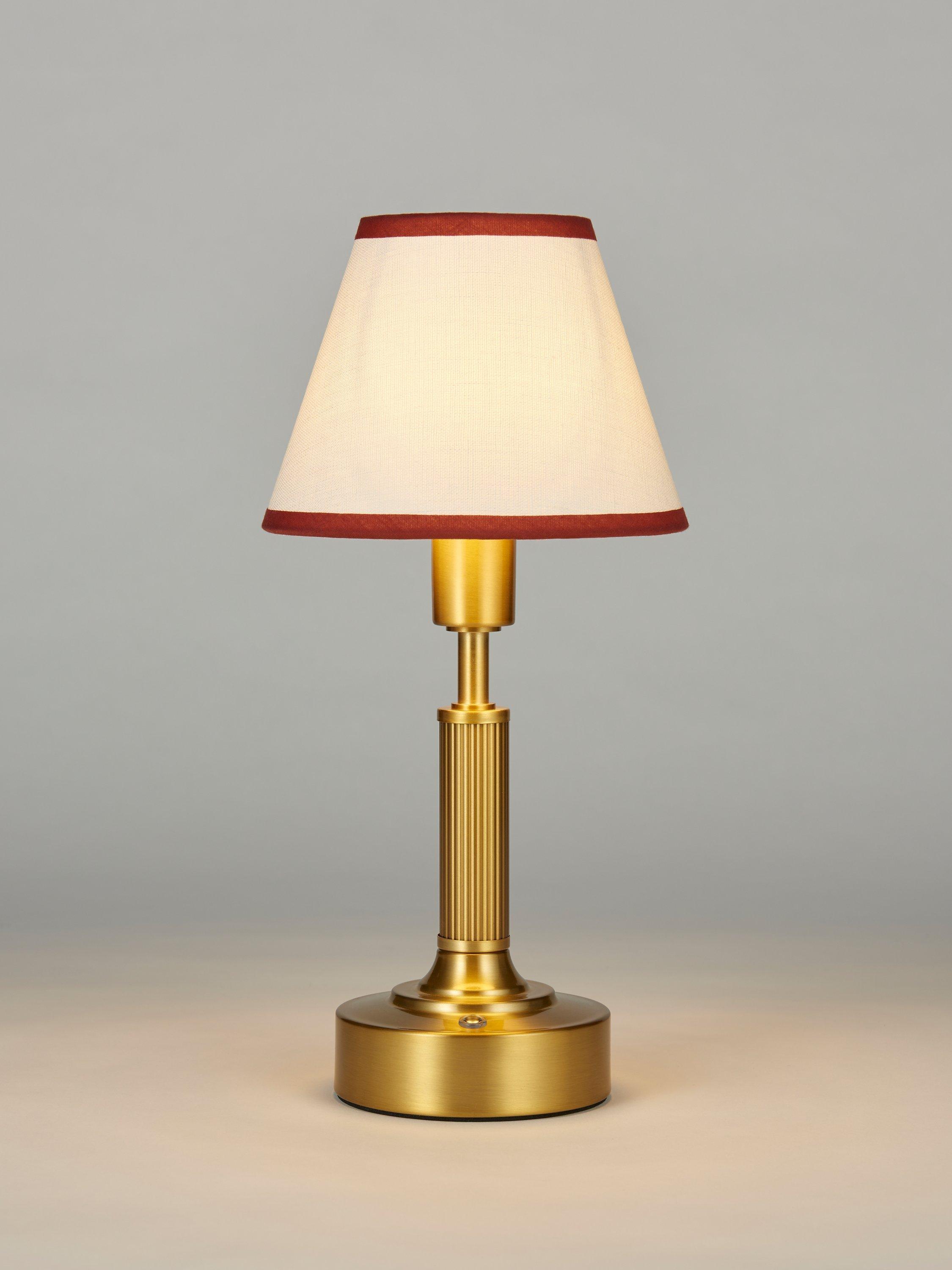 John Lewis Baily rechargeable portable brass table lamp, UK version