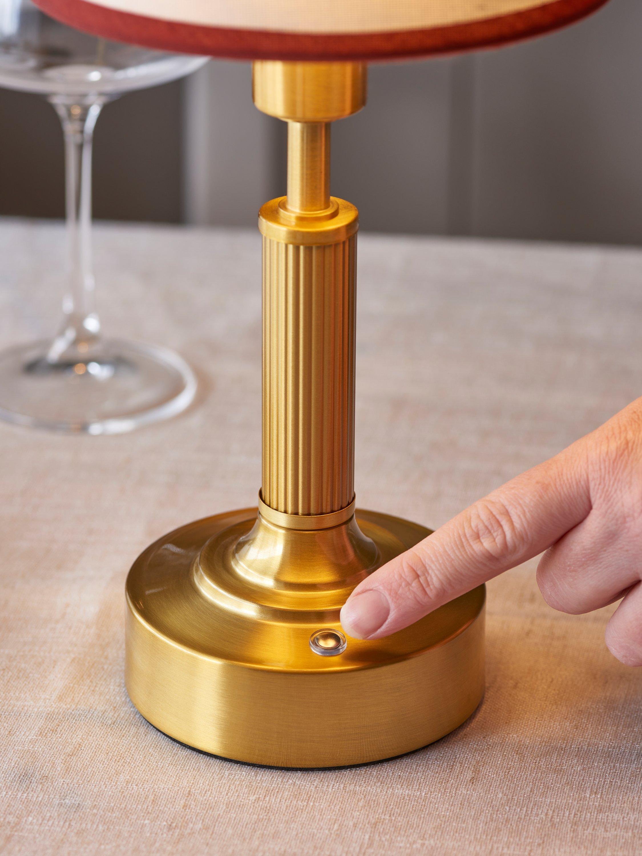 John Lewis Baily rechargeable portable brass table lamp, UK version