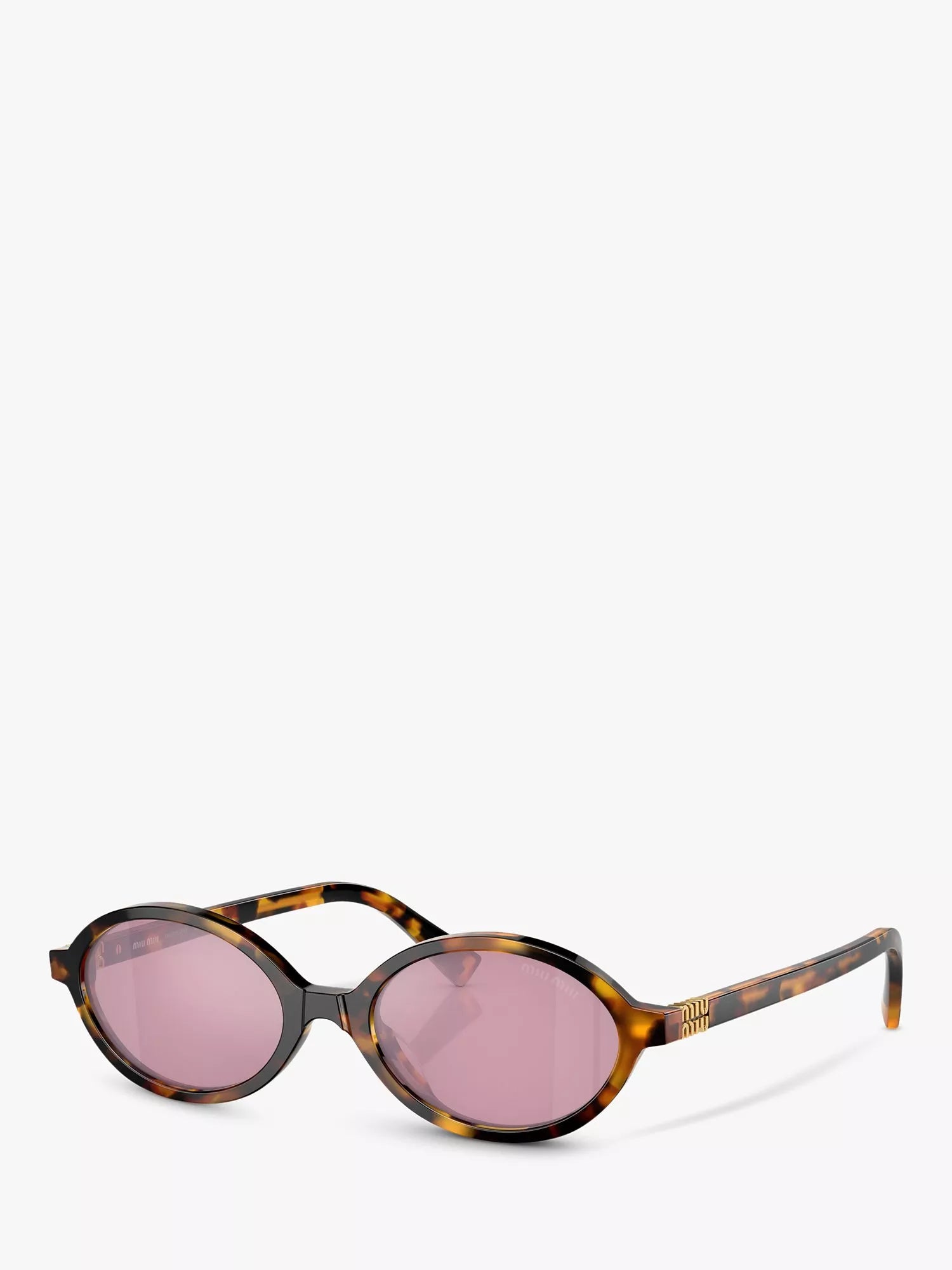 Miu Miu ovale Sonnenbrille Honey Havana Pink - Britisches Produkt