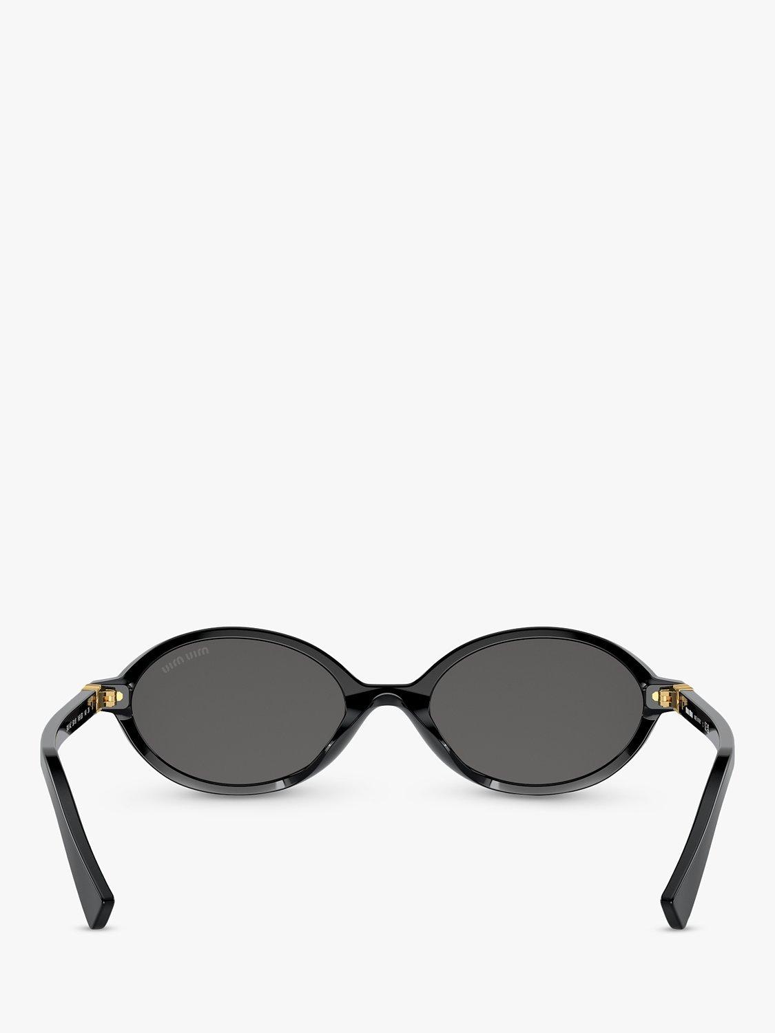 Lunettes de soleil ovales Miu Miu pour femmes, noir - importées du Royaume-Uni
