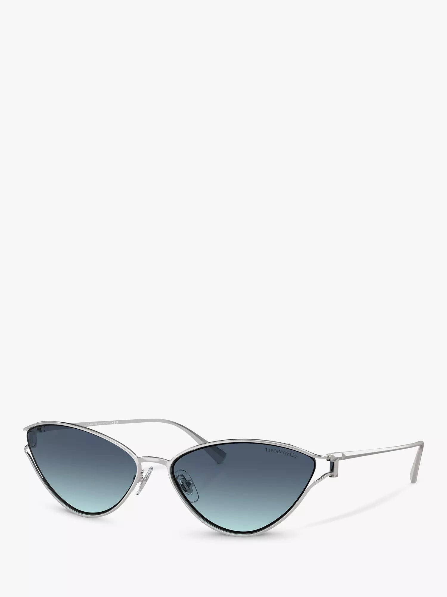 Tiffany & Co cat's eye sunglasses silver blue gradient - British product