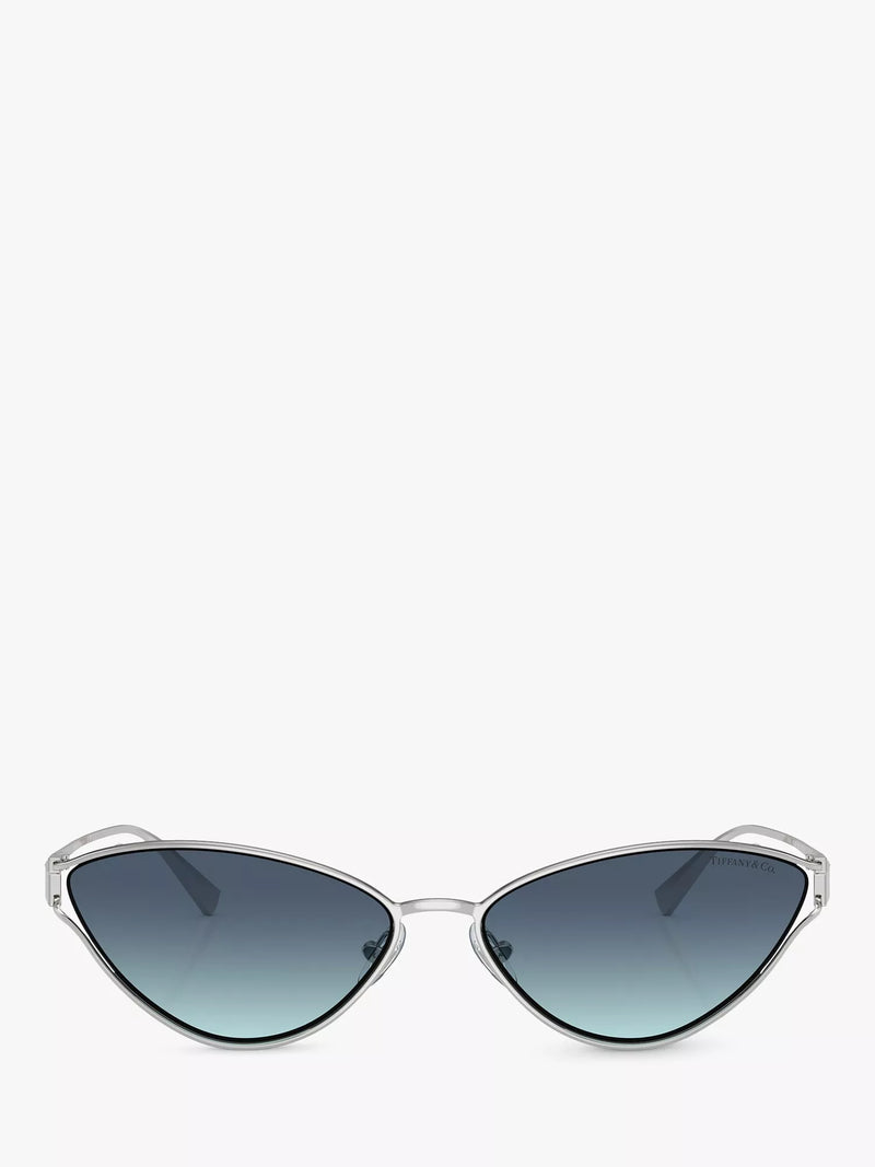 Tiffany & Co cat's eye sunglasses silver blue gradient - British product