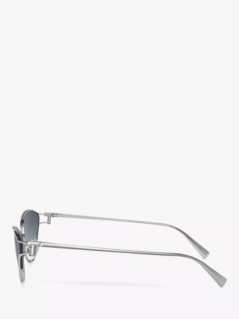 Tiffany & Co cat's eye sunglasses silver blue gradient - British product