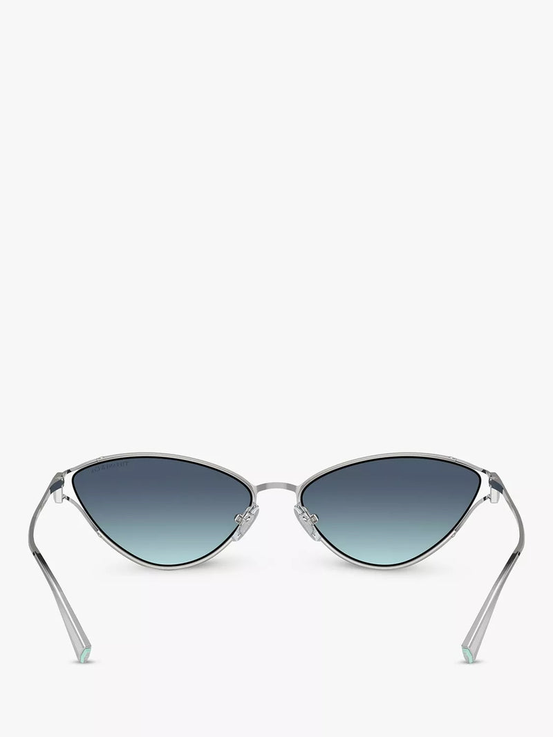 Tiffany & Co cat's eye sunglasses silver blue gradient - British product