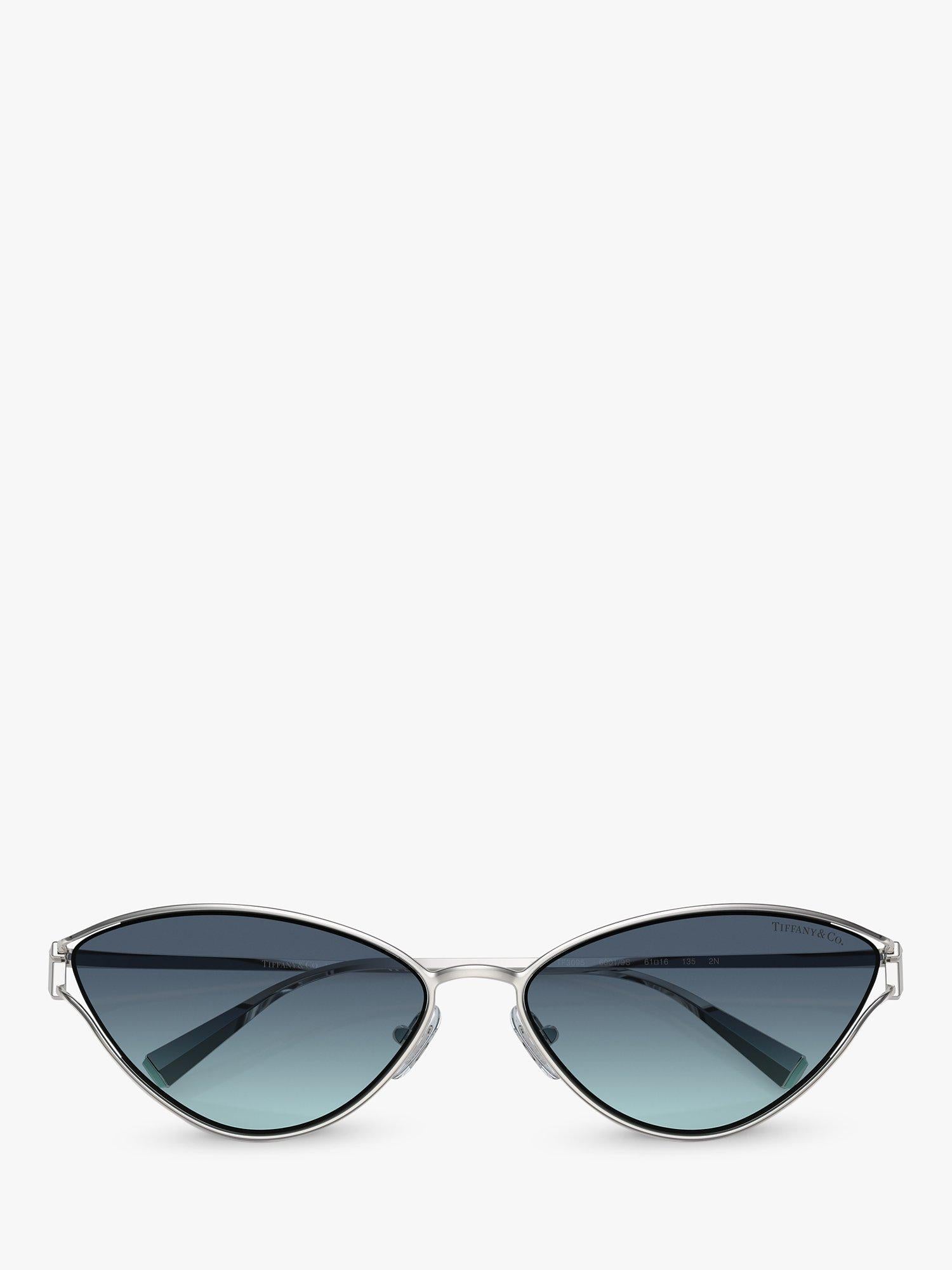 Tiffany & Co cat's eye sunglasses silver blue gradient - British product