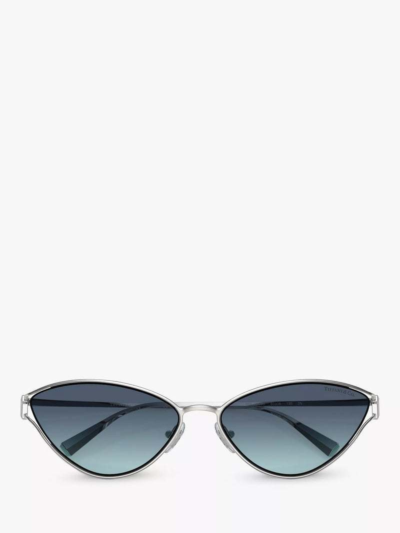 Tiffany & Co cat's eye sunglasses silver blue gradient - British product