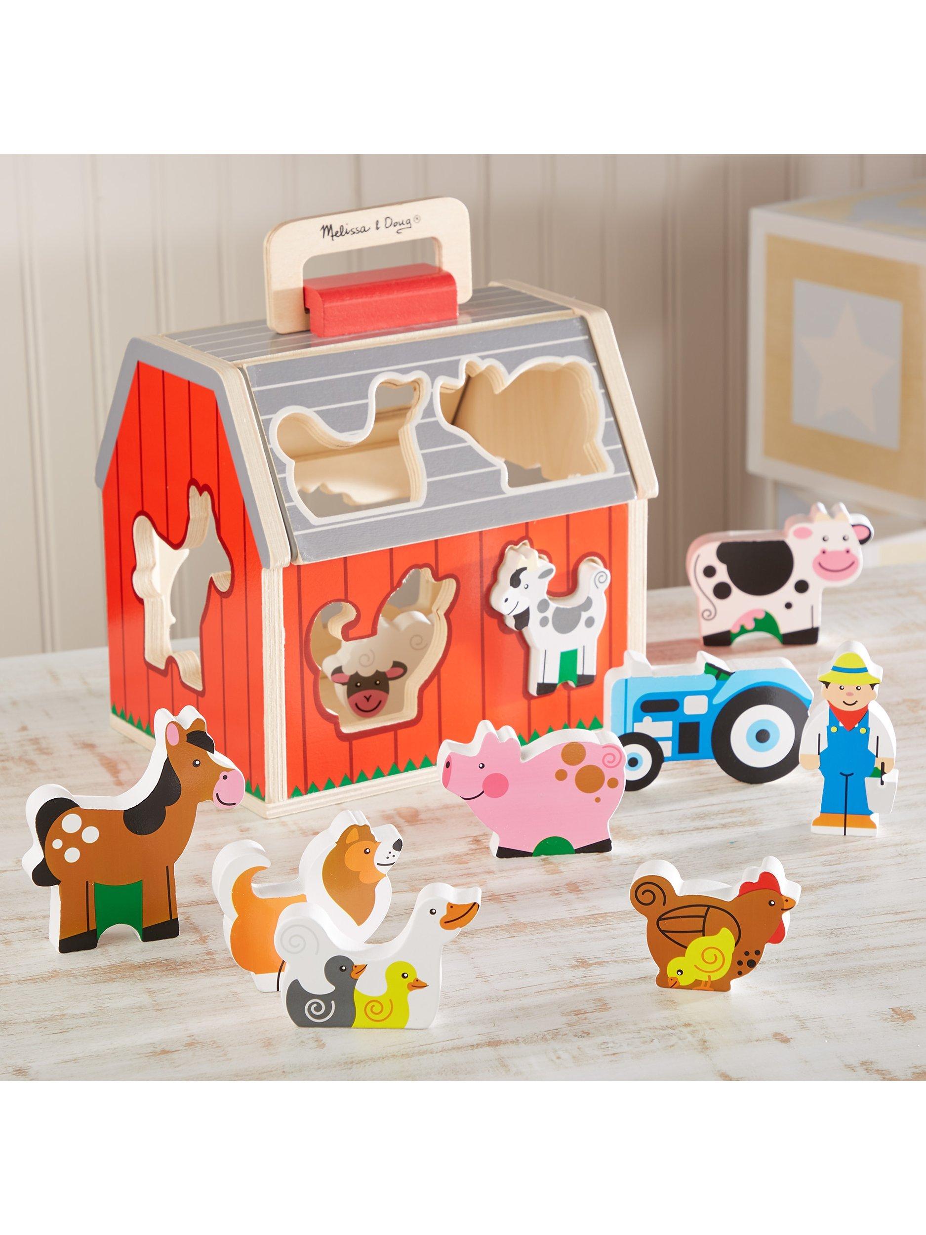 Melissa & Doug sorting barn with wooden farm pieces, UK version