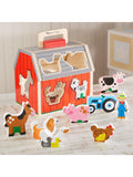 Melissa & Doug sorting barn with wooden farm pieces, UK version