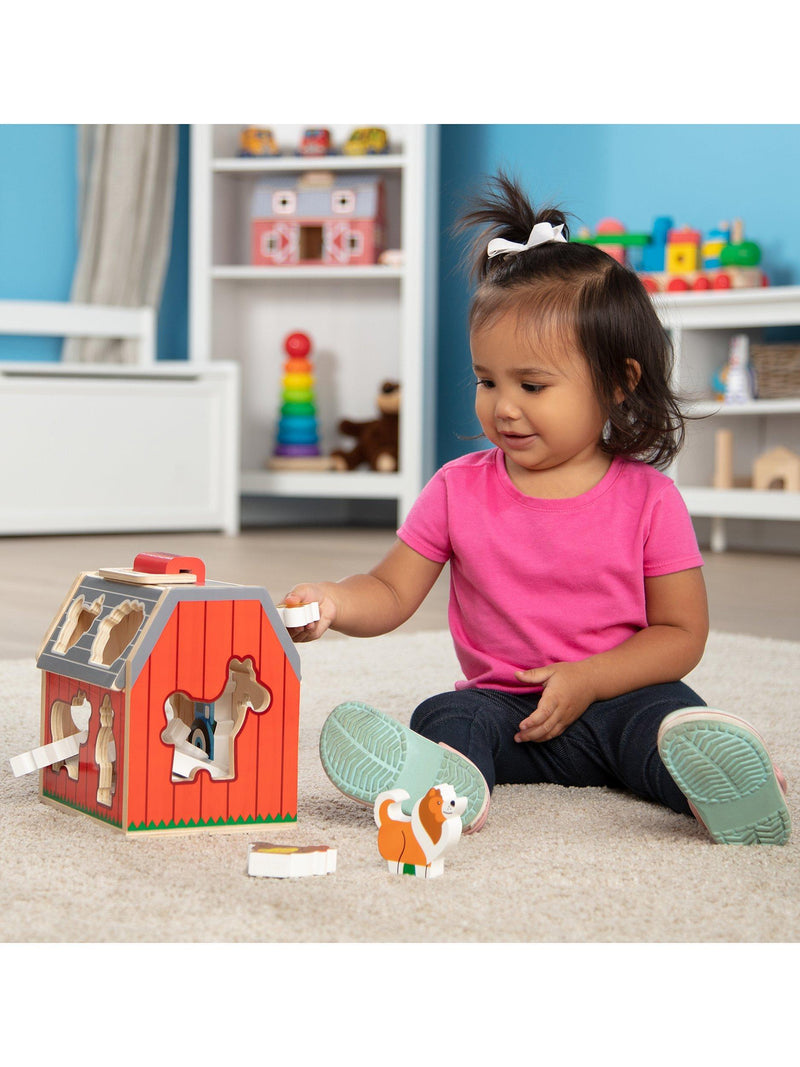 Melissa & Doug sorting barn with wooden farm pieces, UK version