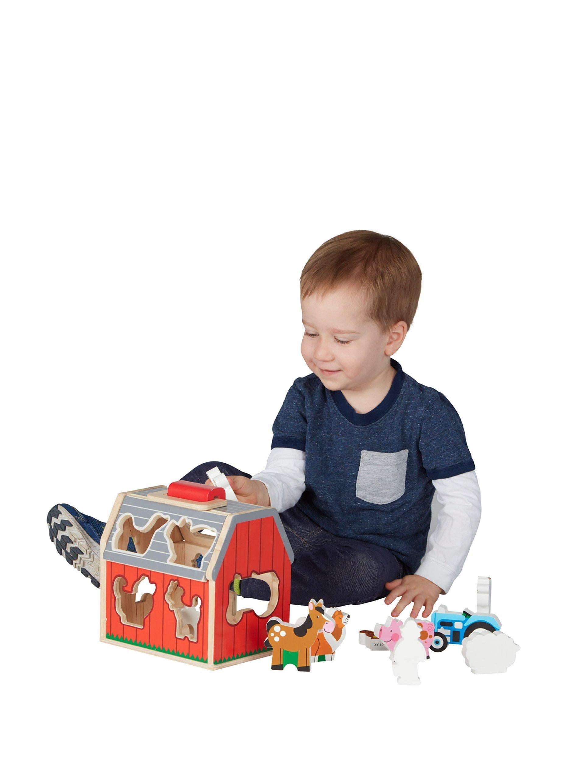 Melissa & Doug sorting barn with wooden farm pieces, UK version