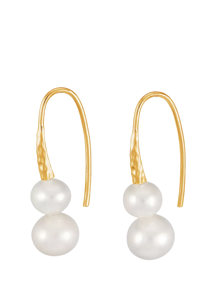 Dower & Hall freshwater pearl drop earrings 2.7cm, imported from the UK