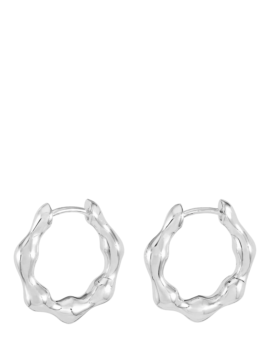Boucles d'oreilles créoles Dower & Hall en argent sterling 18 mm, version Royaume-Uni