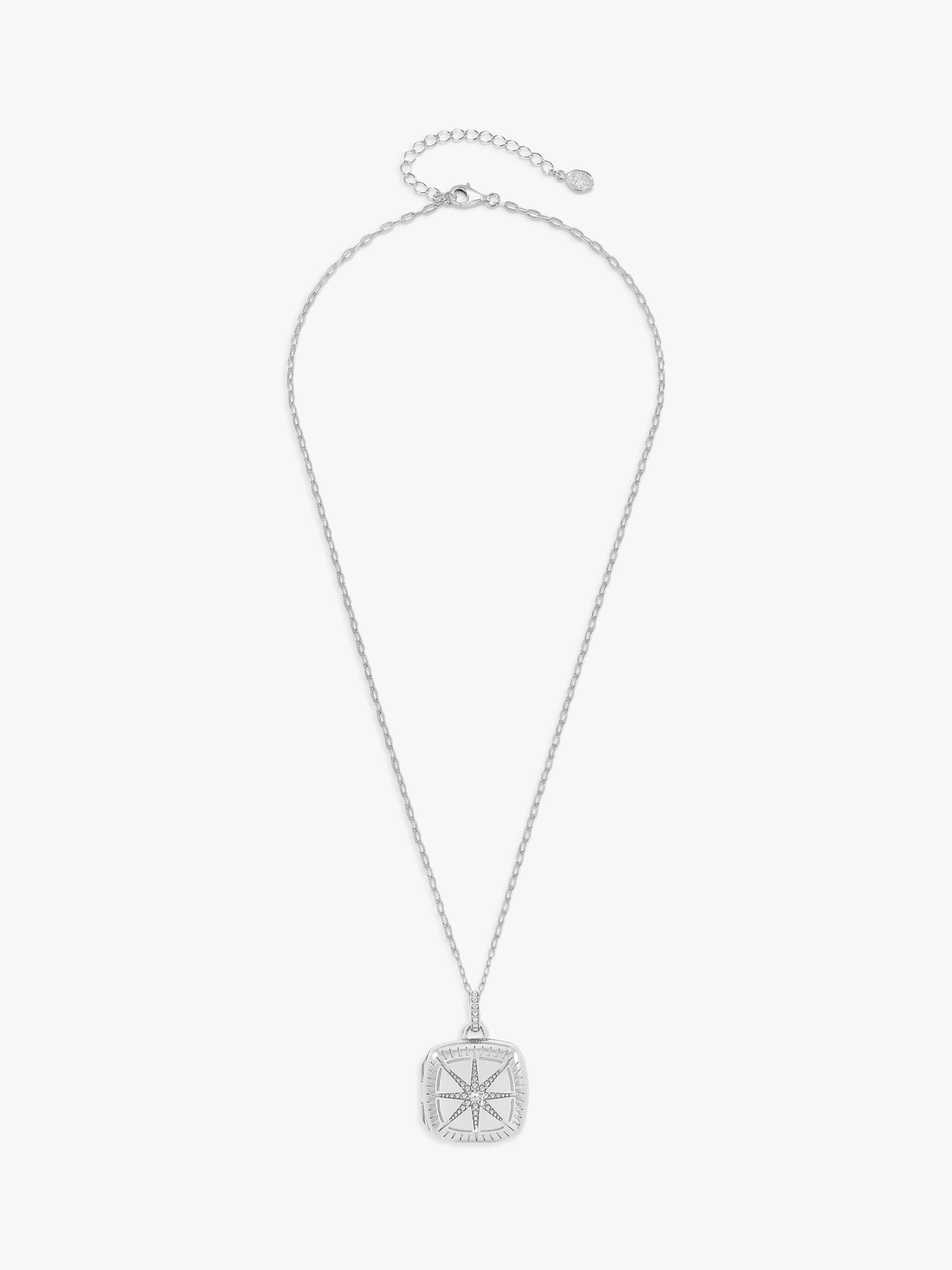Collier chaîne Dower & Hall en saphir blanc Stellar 46 cm, importé du Royaume-Uni
