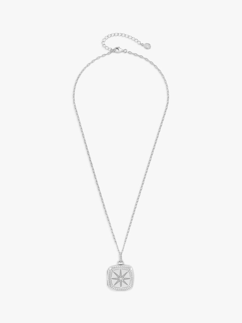 Collier chaîne Dower & Hall en saphir blanc Stellar 46 cm, importé du Royaume-Uni