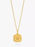 Pendentif Dower & Hall en saphir blanc Stellar sur collier chaîne texturée Millie-Grain