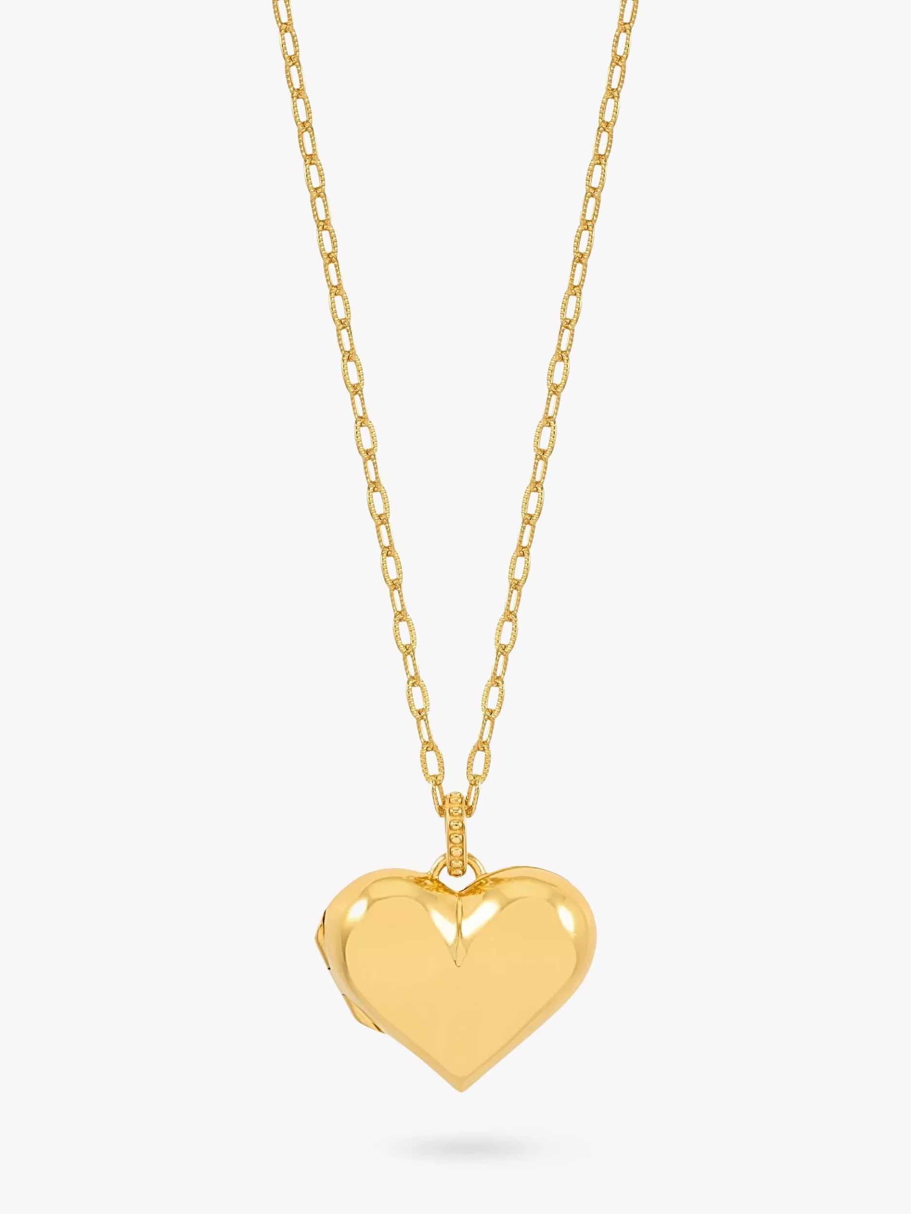 Dower & Hall Treasured Heart Medaillon an Millie-Grain strukturierter Kette 46cm