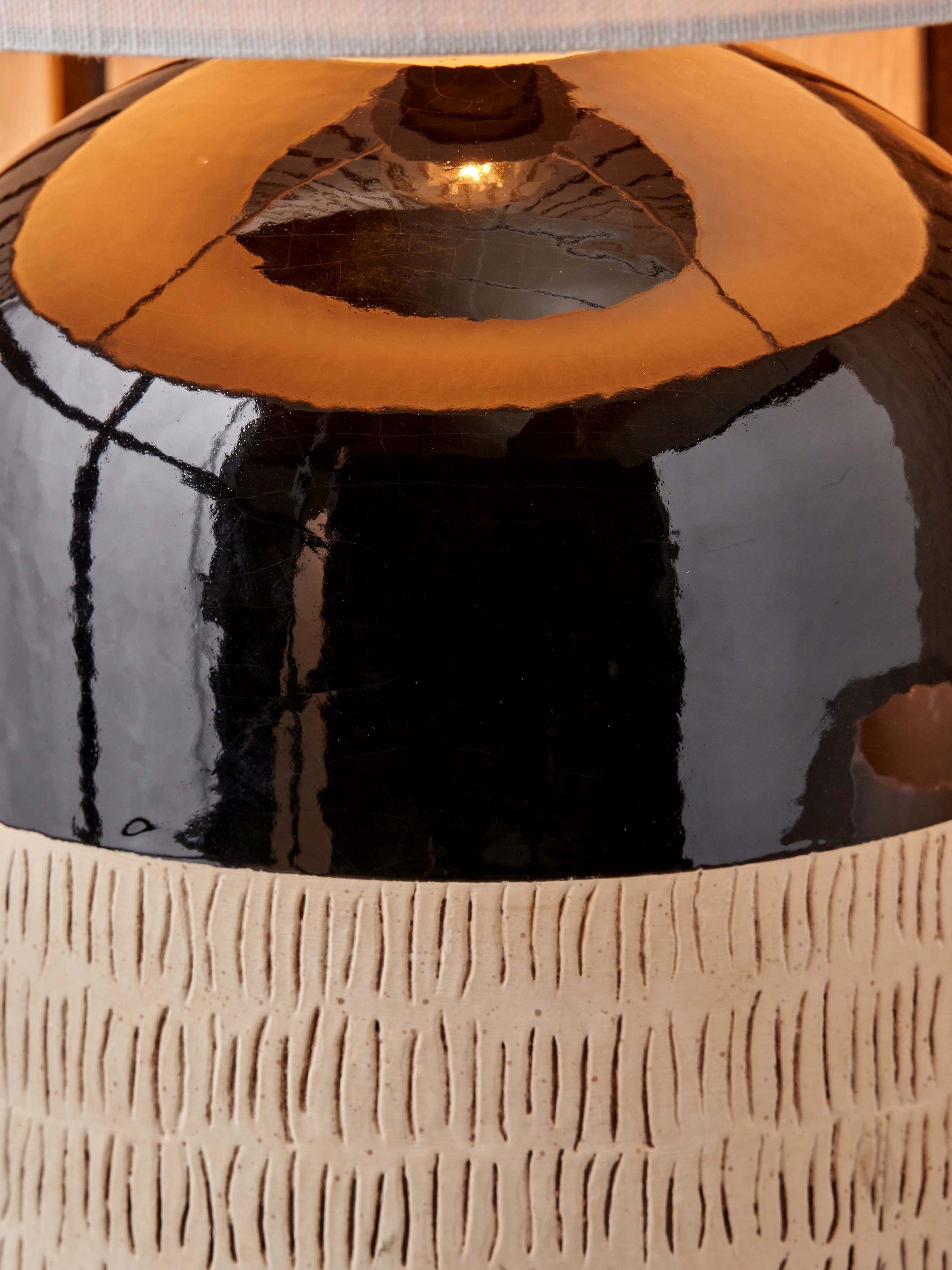 Pacific Lotta stoneware table lamp H51cm Dia35cm, UK version