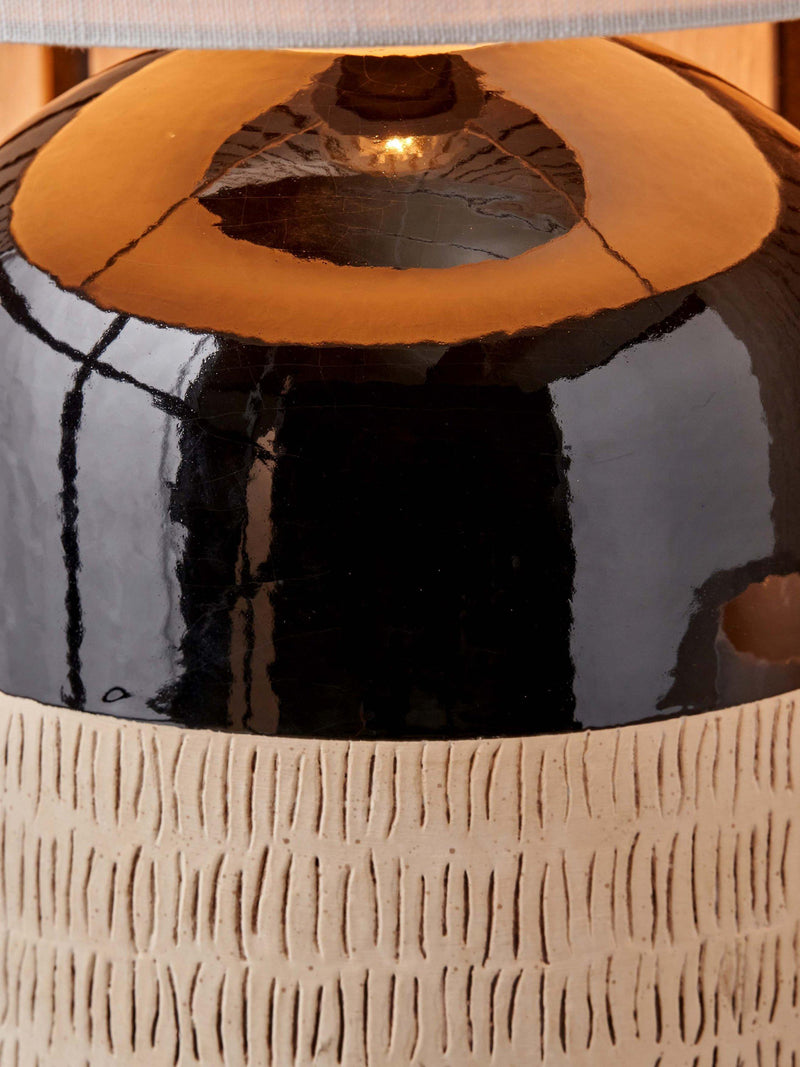 Pacific Lotta stoneware table lamp H51cm Dia35cm, UK version