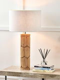 Pazifik Aurelia Holz-Tischlampe mit Mangoholz-Sockel - Britisches Produkt