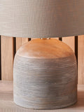 Pacific Nelu grey wooden table lamp, imported from the UK