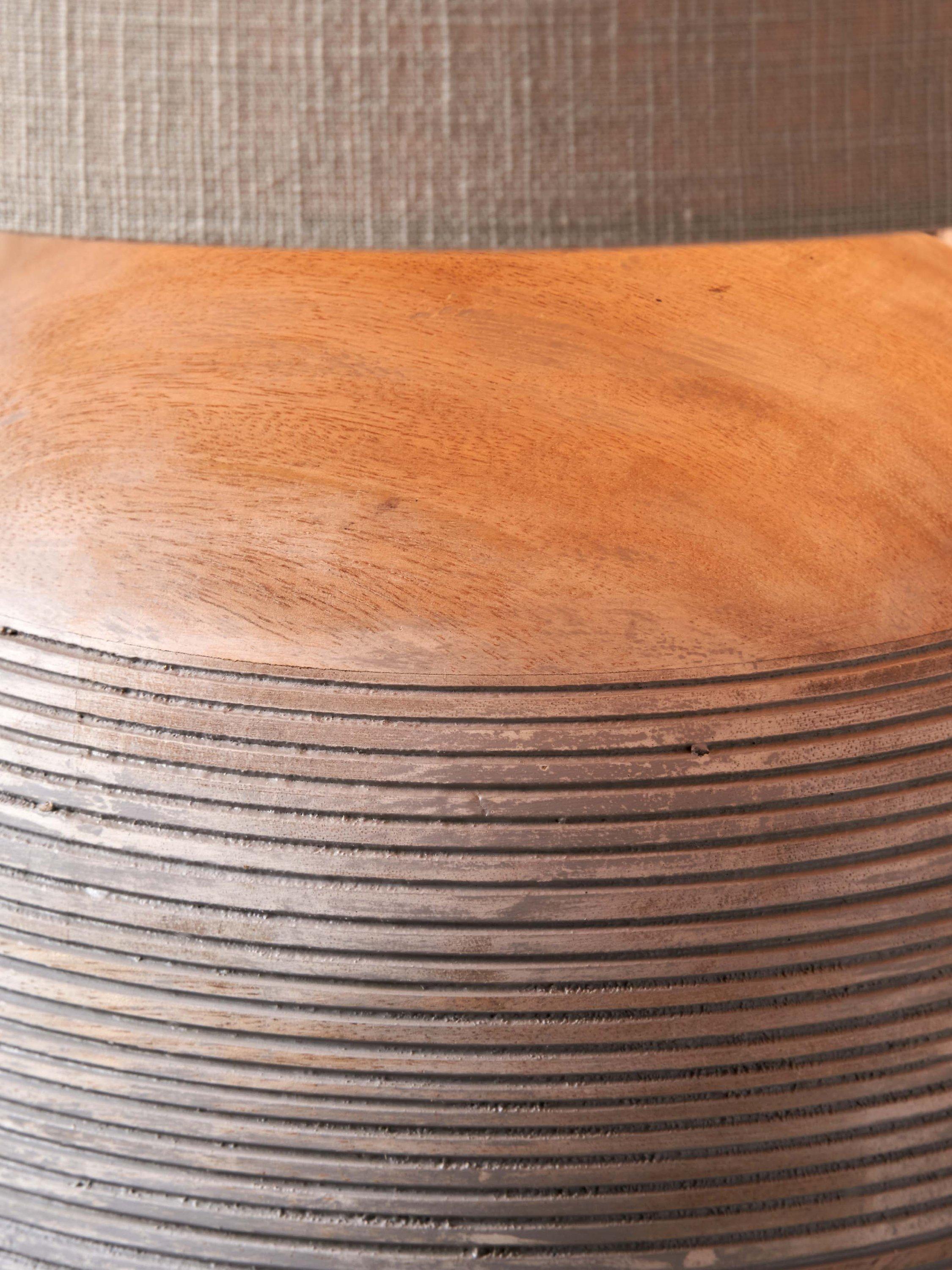 Pacific Nelu grey wooden table lamp, imported from the UK