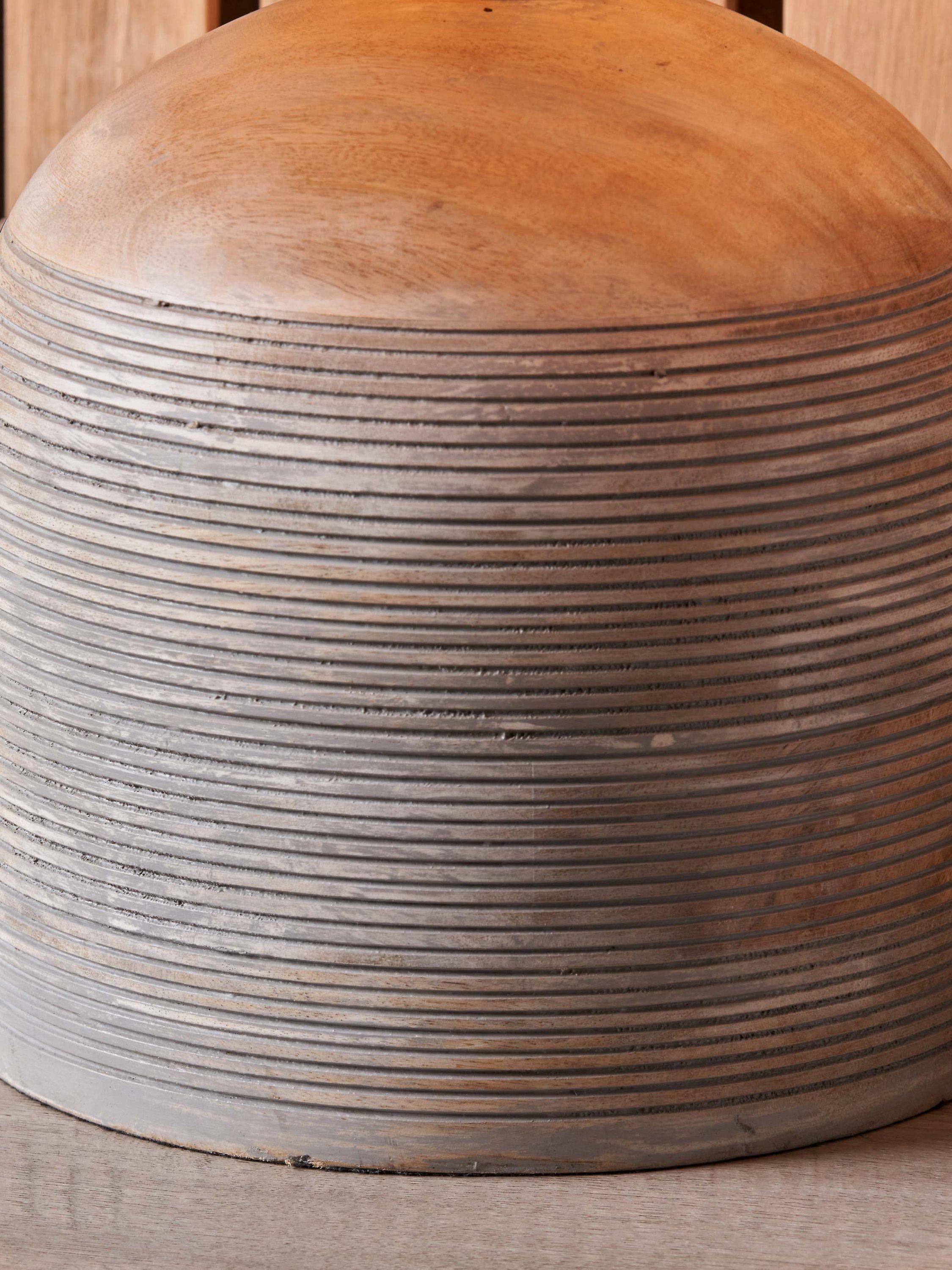 Pacific Nelu grey wooden table lamp, imported from the UK